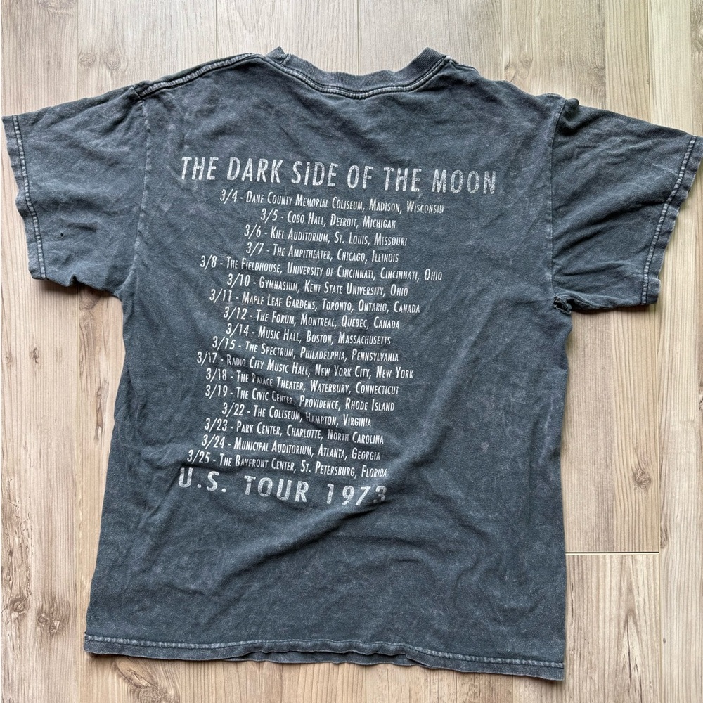 Vintage Pink Floyd Band Tee 1973 Dark Side of The Moon T Shirt Size Small